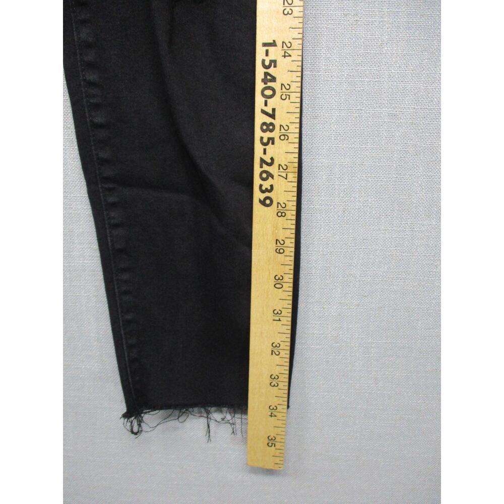 Old Navy Rockstar Black 15oz Distressed Raw Hem Jeggings Womens Size 14P - Picture 7 of 12